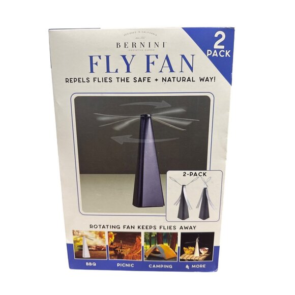 Bernini Fly Fan 2-Pack Repels Flies Safe & Natural 360° - Picture 2 of 7